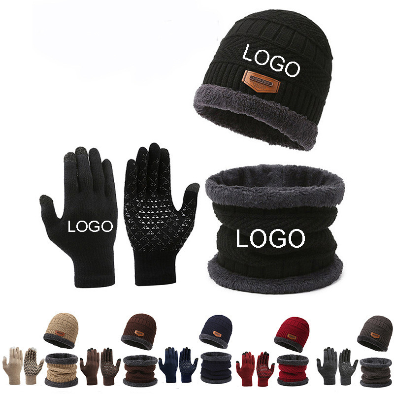 Winter Polyester 3-Piece Set (Beanie, Gaiter, Gloves)