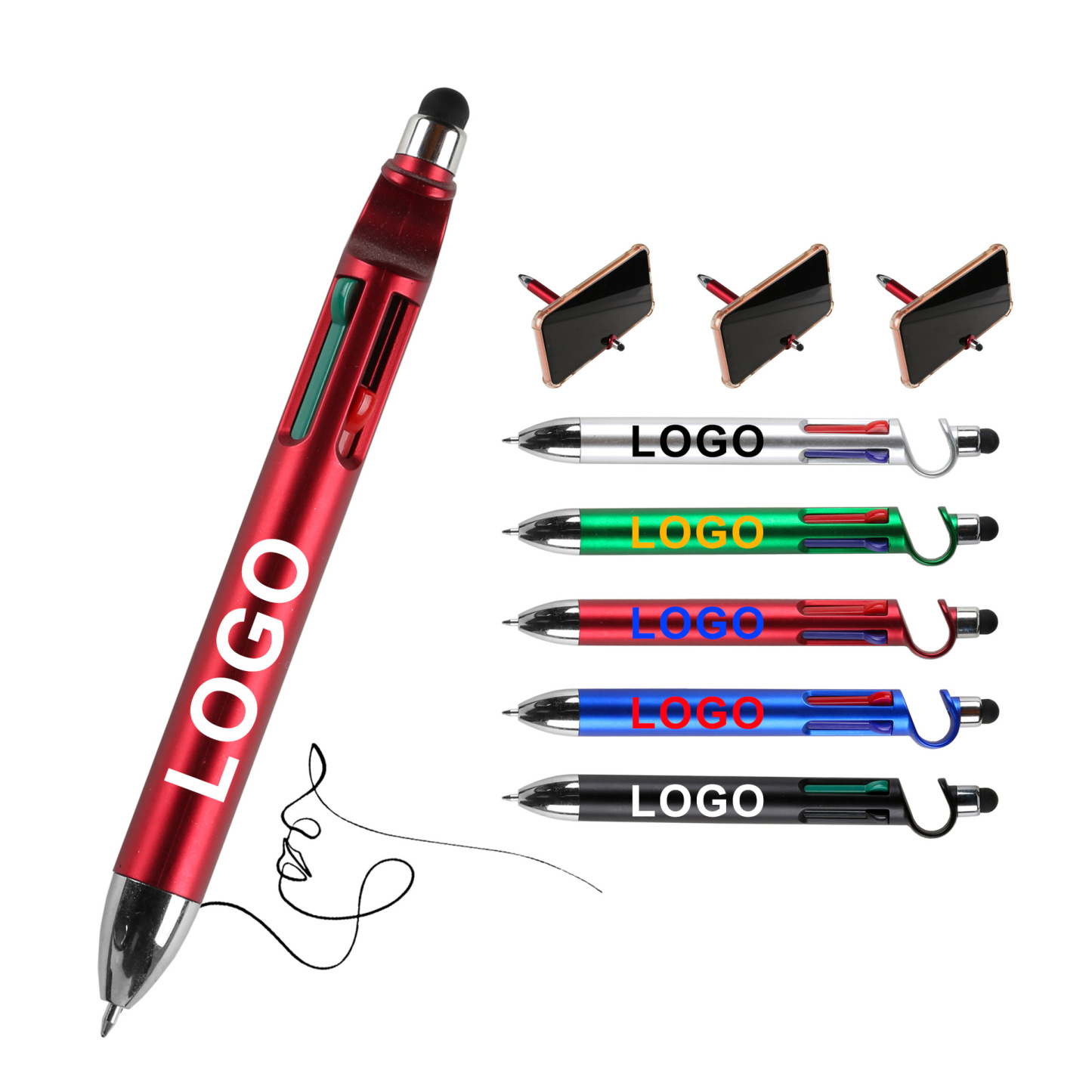 4-in-1 Ballpoint Pen with Stand