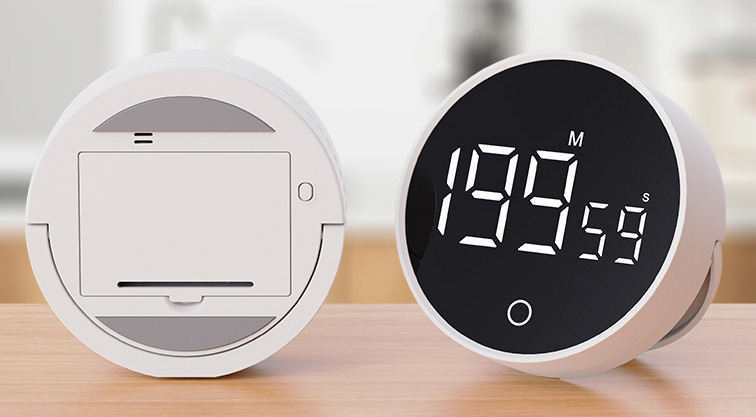 Rotatable Magnetic Round Kitchen Timer w/Stand