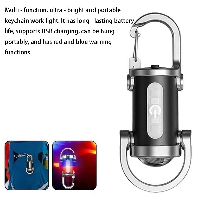 Rechargeable LED Keychain Light with Hook