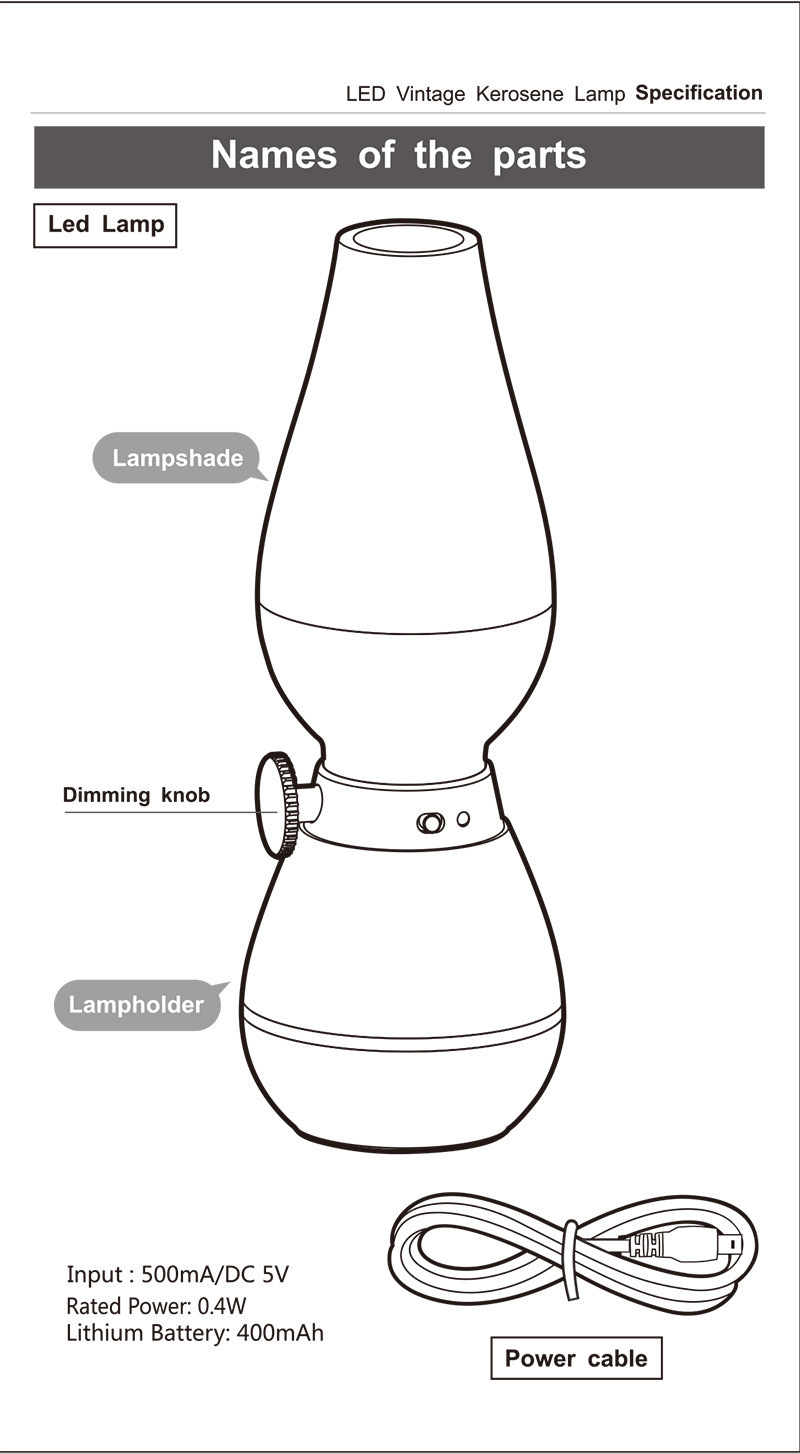 USB Rechargeable Blow-Activated Camping Lantern