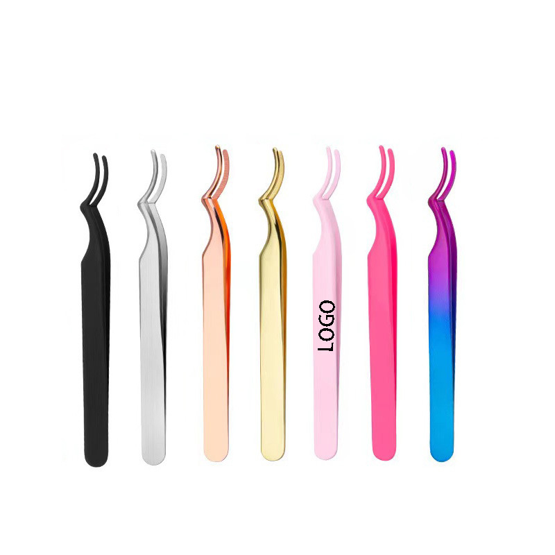 Stainless Steel Double Curve Eyelash Tweezer