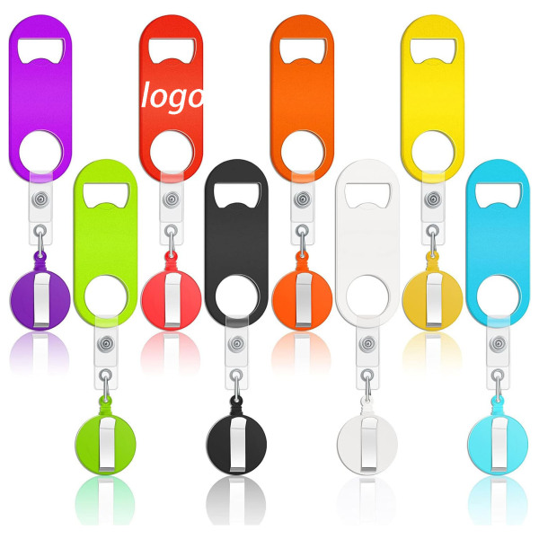 Retractable ABS Bottle Opener Keychain