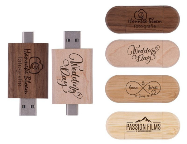 Wooden 2-in-1 Phone USB Flash Drive