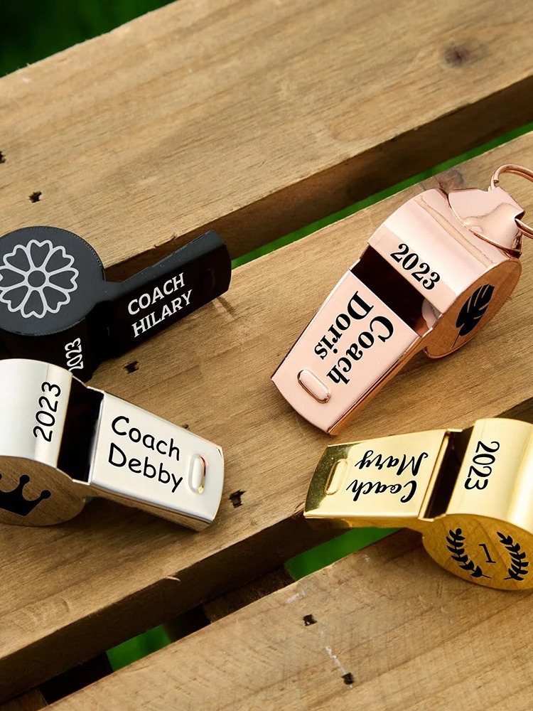 Stainless Steel Referee Survival Whistle with Lanyard