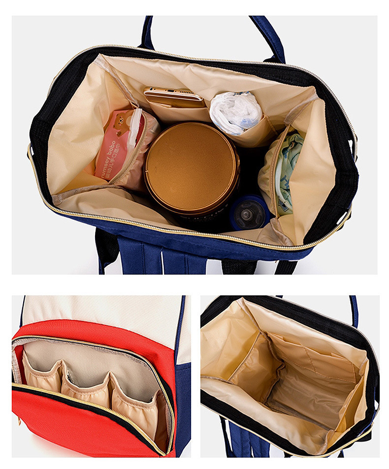 Oxford Cloth Diaper Mommy Bag with Bottle Storage-16.5"x9.8"x 6.6"