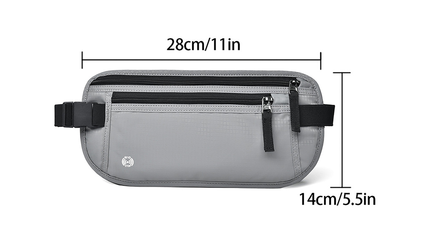 Nylon RFID Blocking Passport Fanny Pack