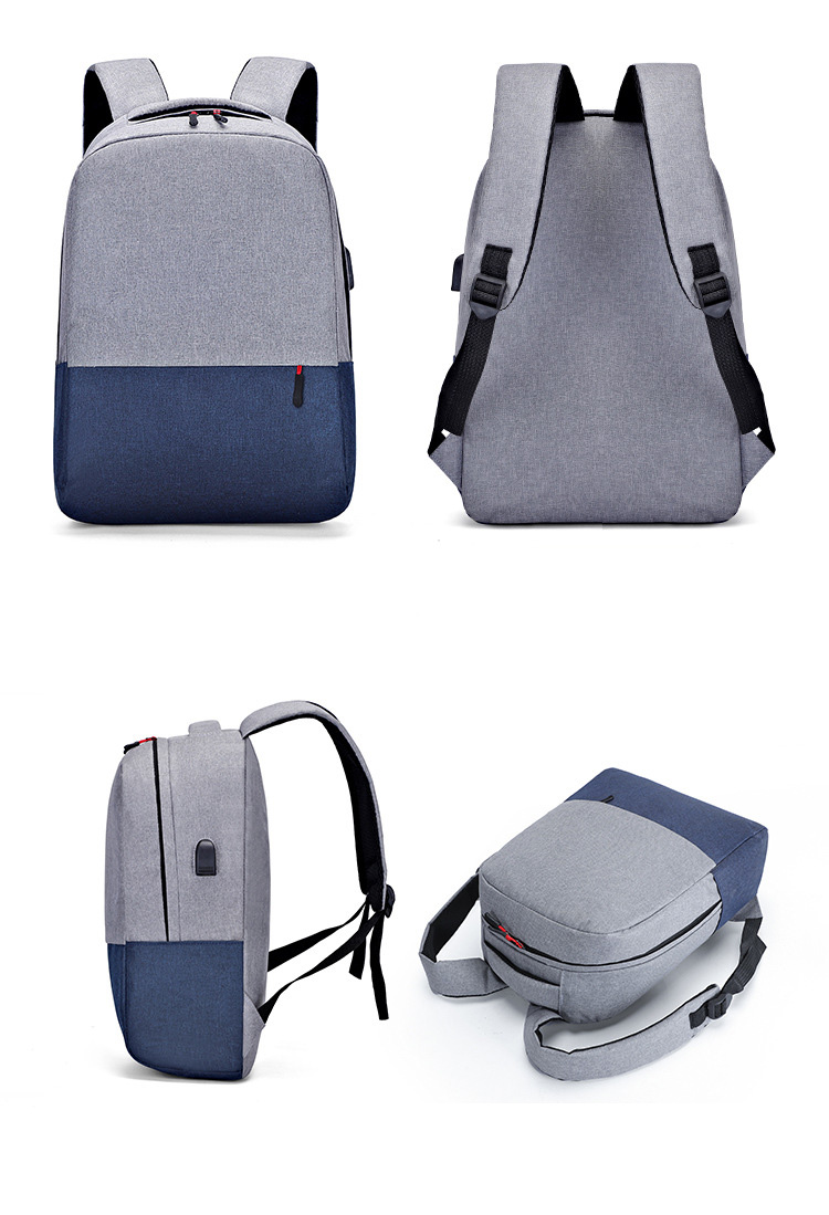 Oxford Backpack with USB Charger-16.9"x11.8"x 5.5"
