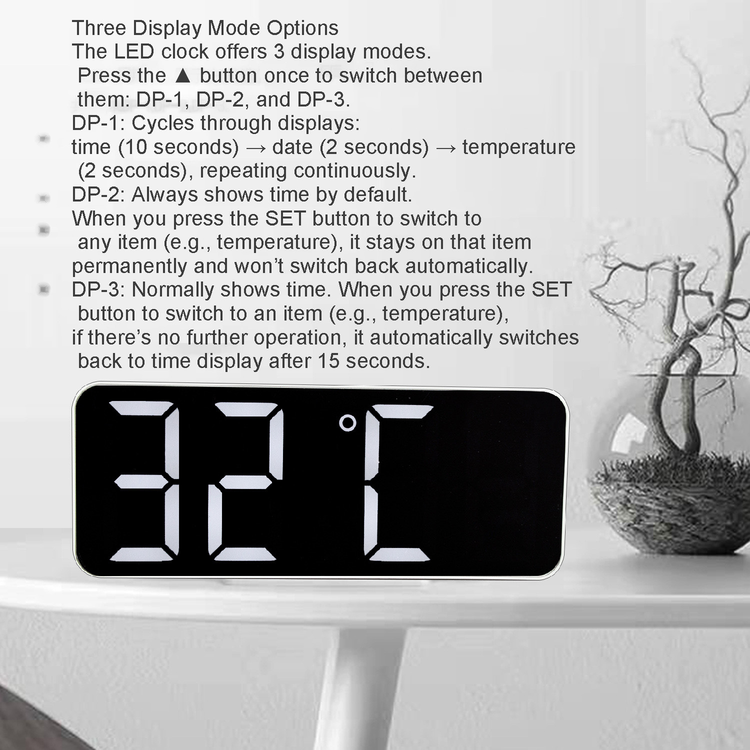 LED Digital Alarm with Calendar
