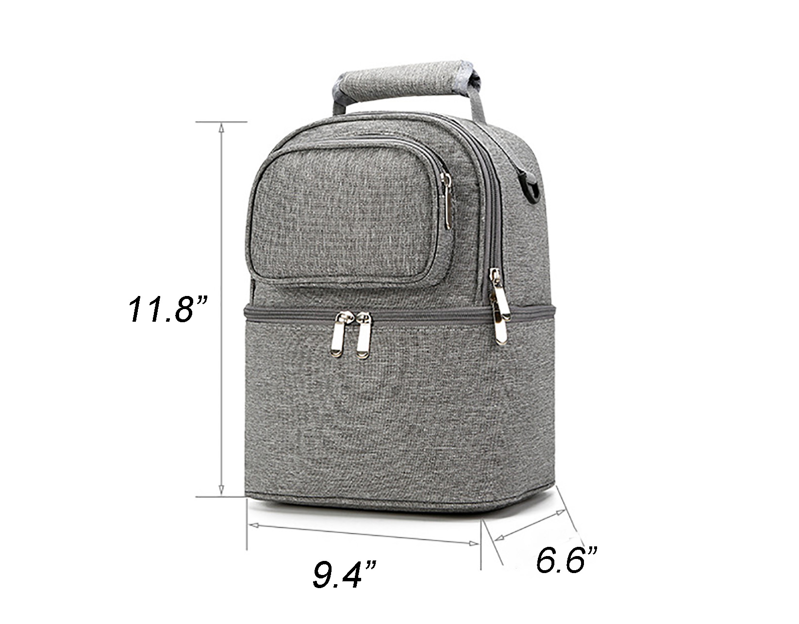 Double Layer Insulated Breastmilk Cooler Mommy Bag-11.8"x9.4"x 6.6"