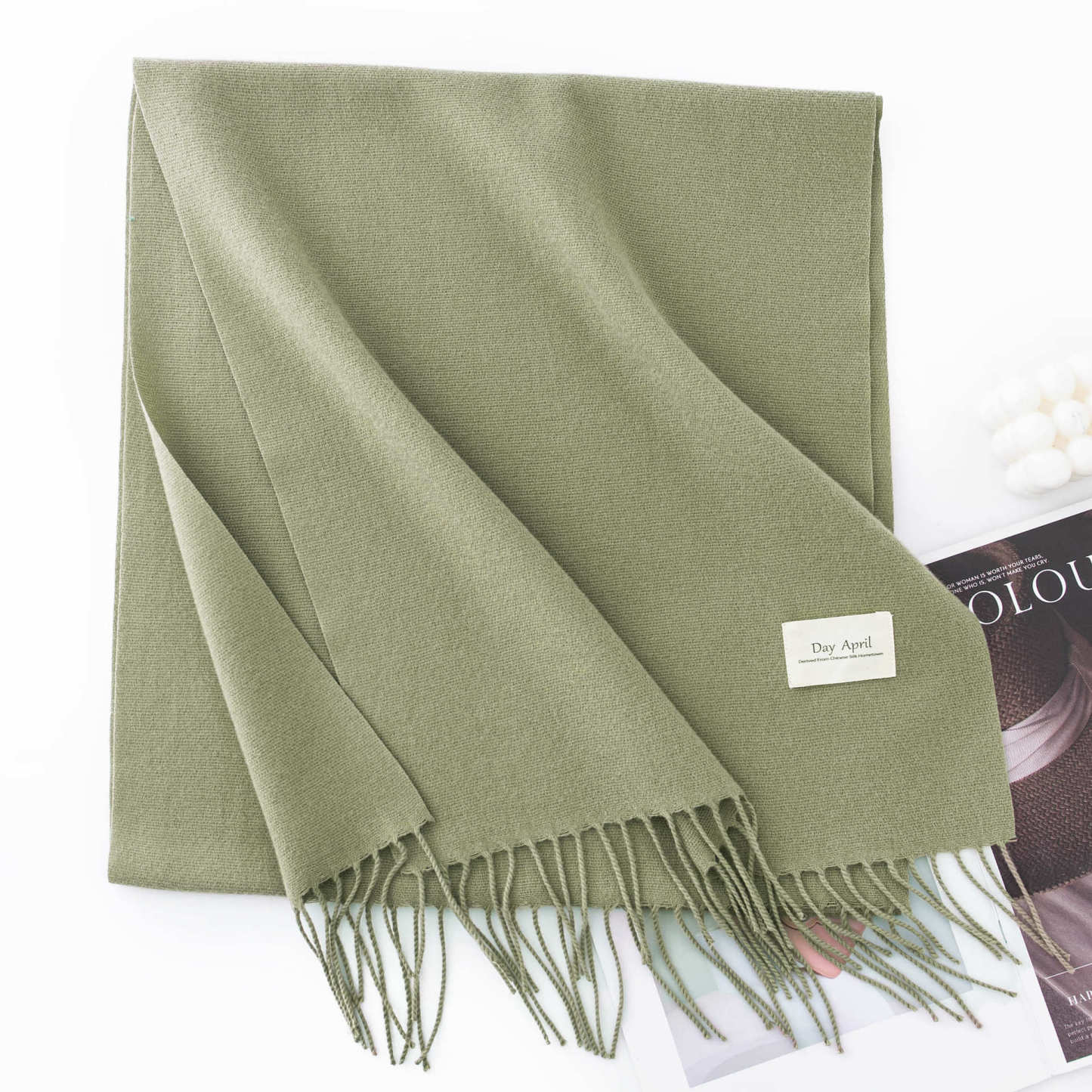 Warm Winter Fleece Scarf W/ Tassel
