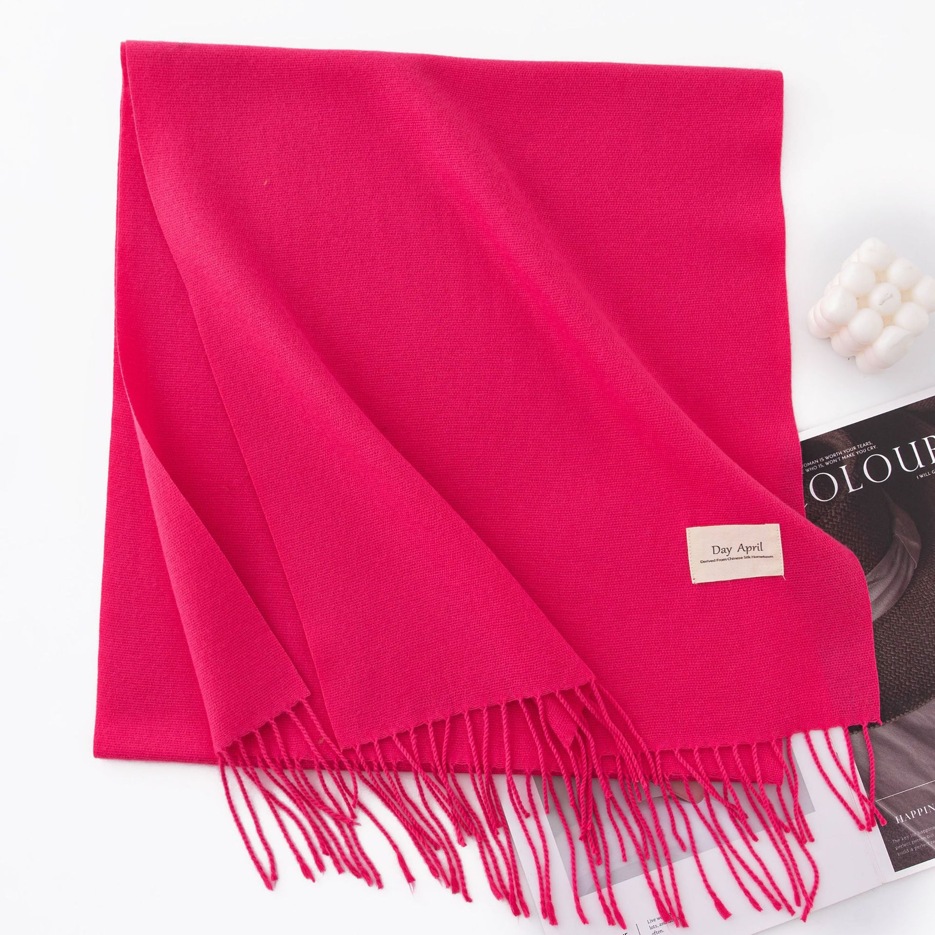 Warm Winter Fleece Scarf W/ Tassel