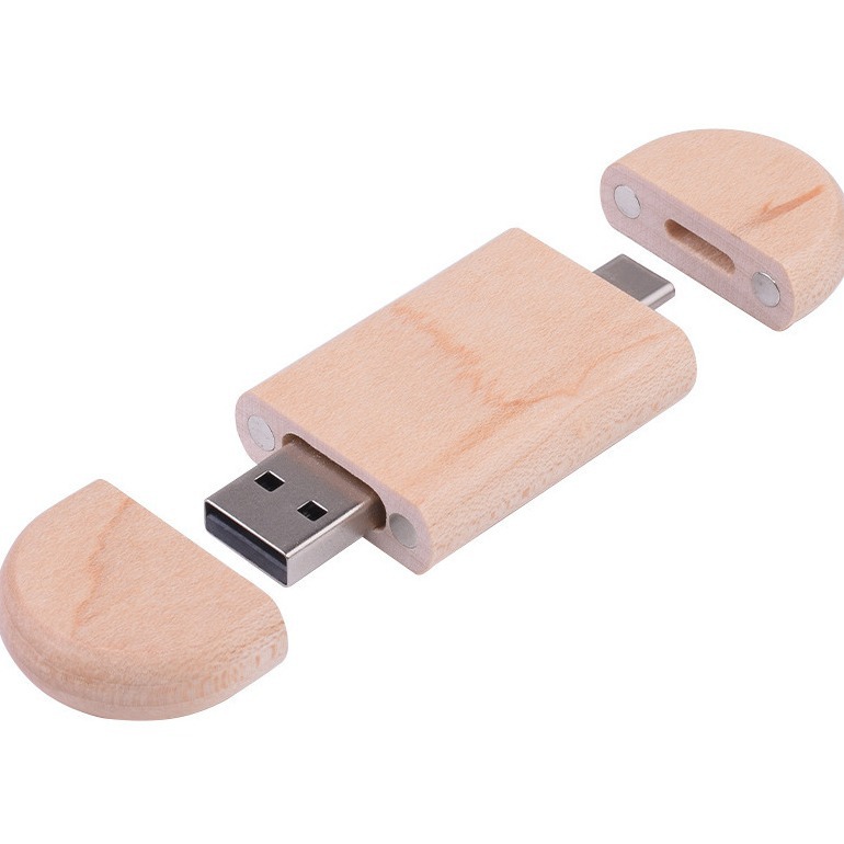 Wooden 2-in-1 Phone USB Flash Drive