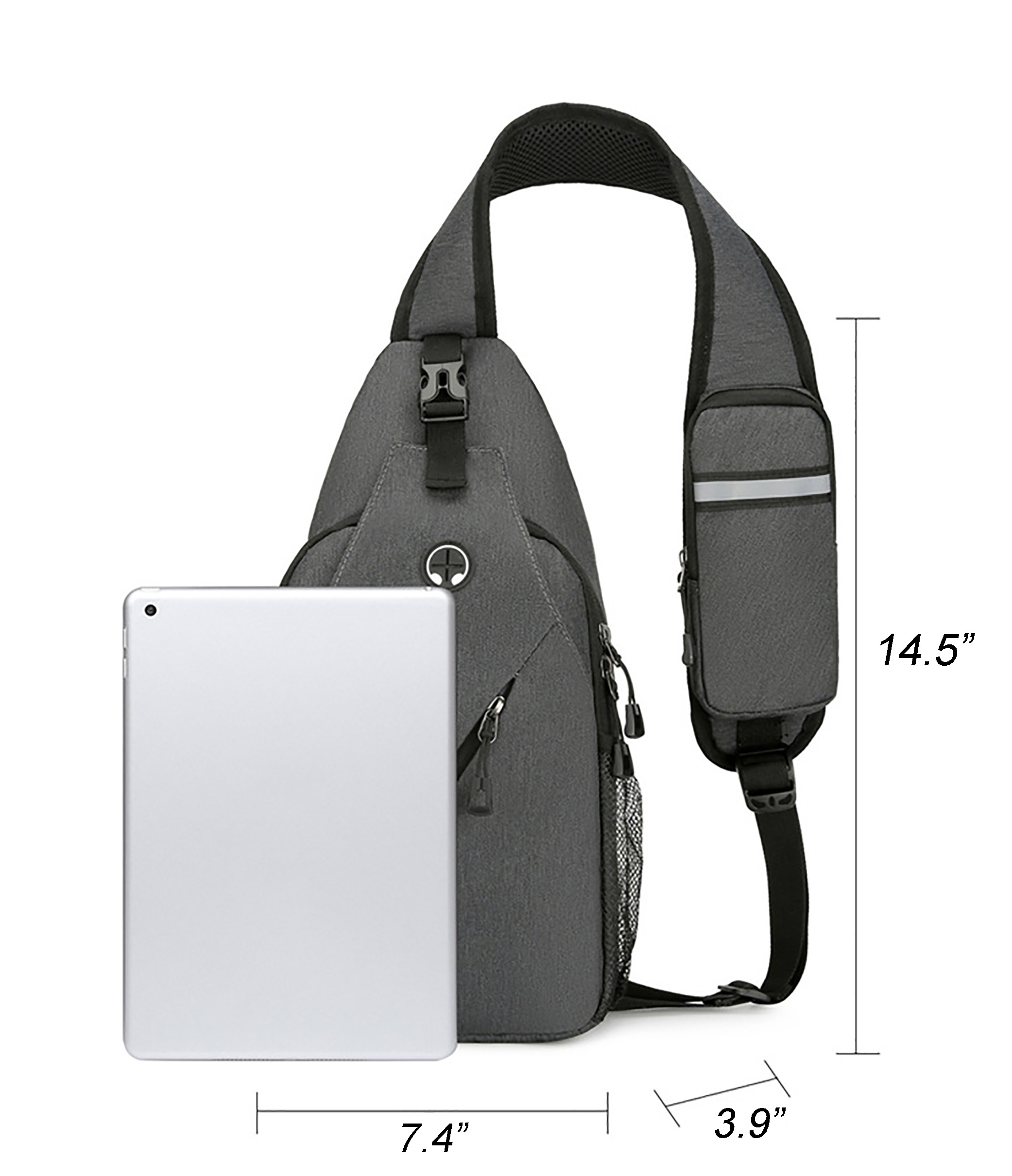 Reflective Sports Crossbody Bag-14.5"x7.4"x 3.9"