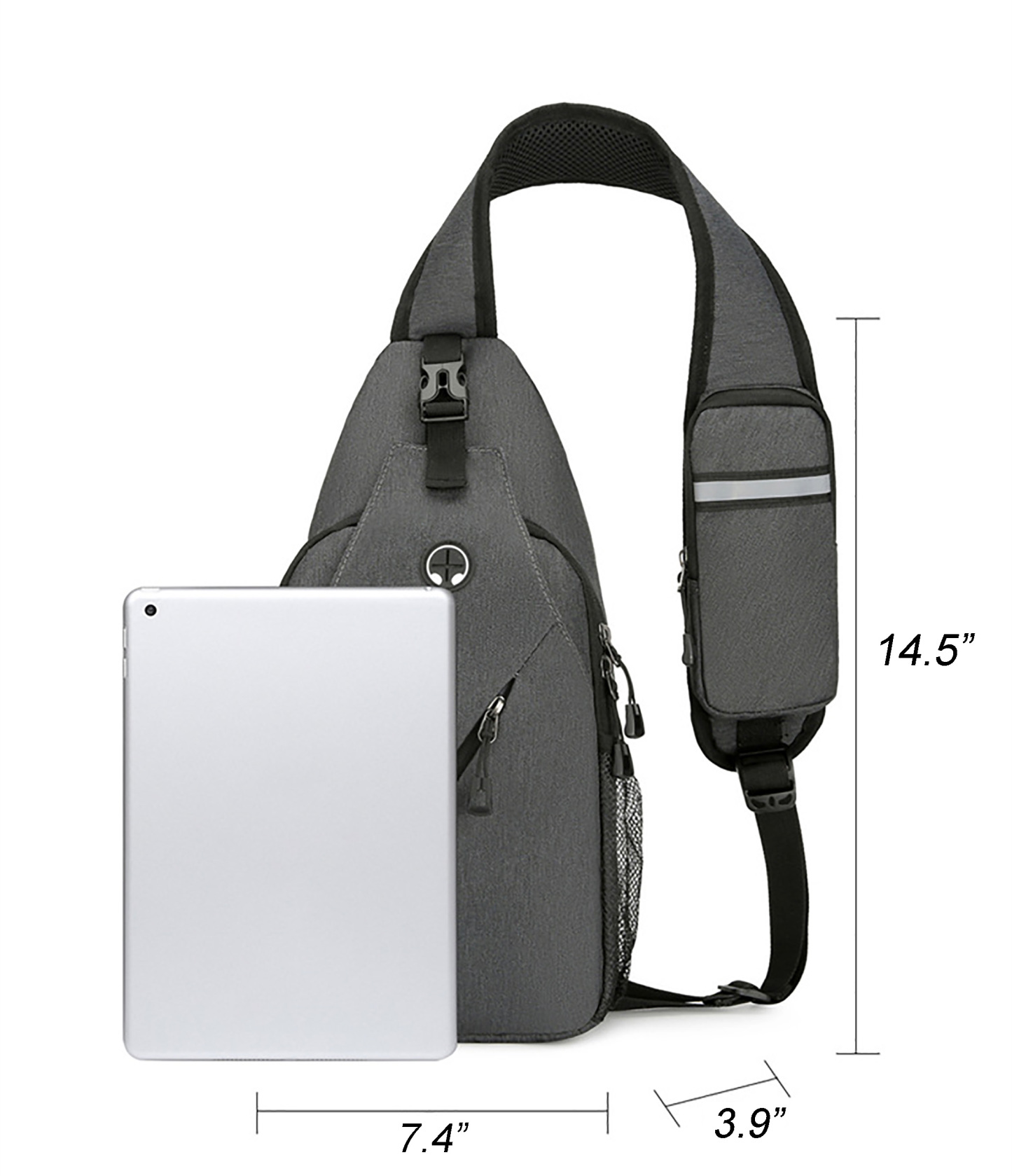 Reflective Sports Crossbody Bag-14.5"x7.4"x 3.9"