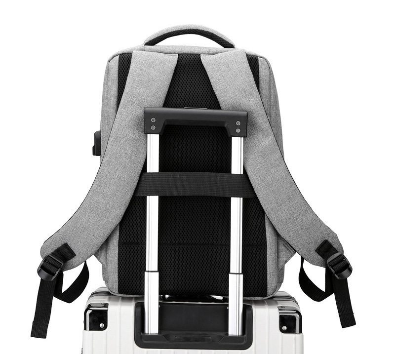 Nylon Backpack with USB Charging-16.1"x11.4"x 5.9"