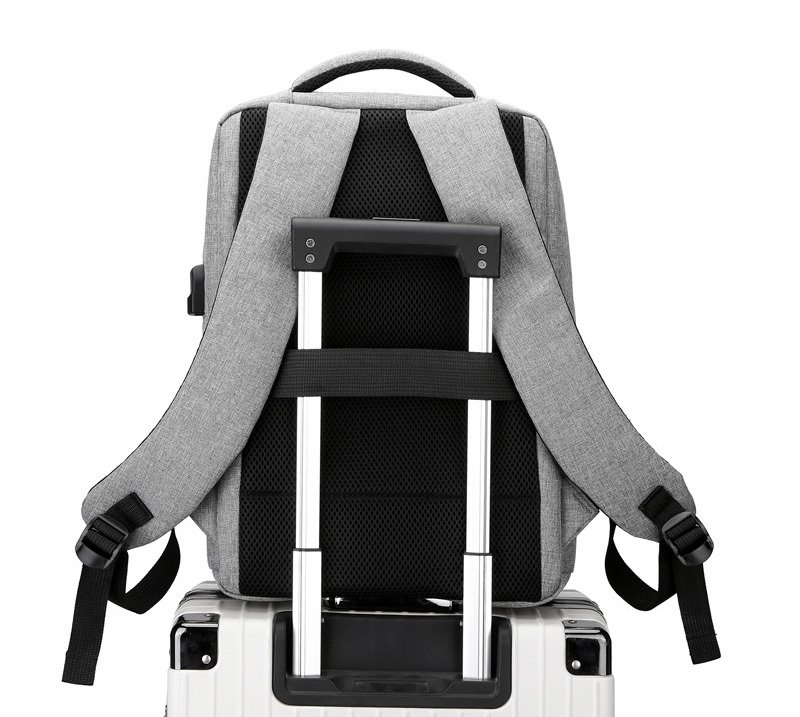 Nylon Backpack with USB Charging-16.1"x11.4"x 5.9"