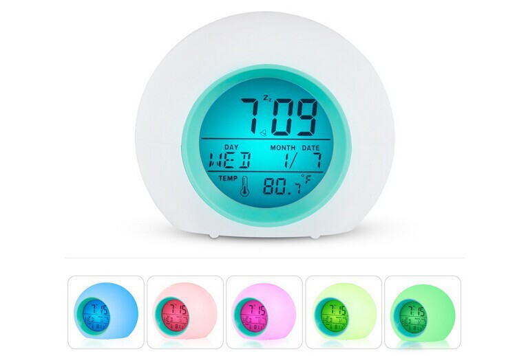 LED Color Changing Round Alarm Clock