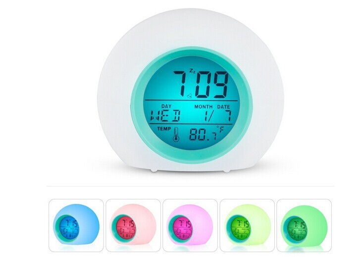 LED Color Changing Round Alarm Clock