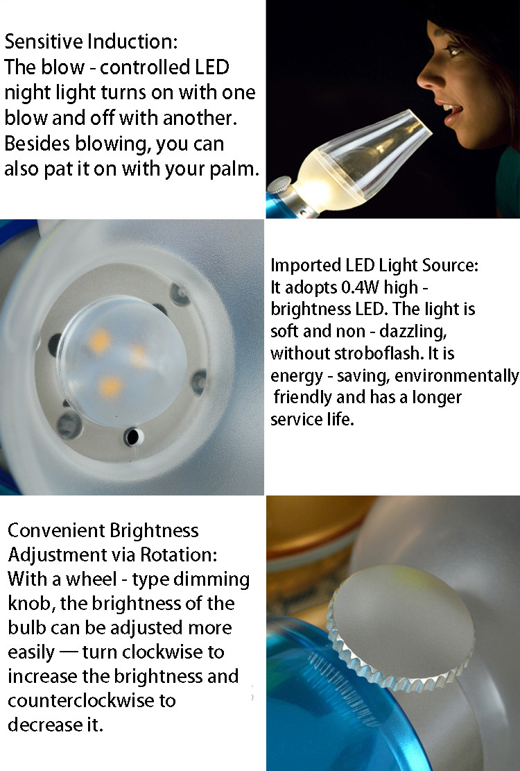 USB Rechargeable Blow-Activated Camping Lantern