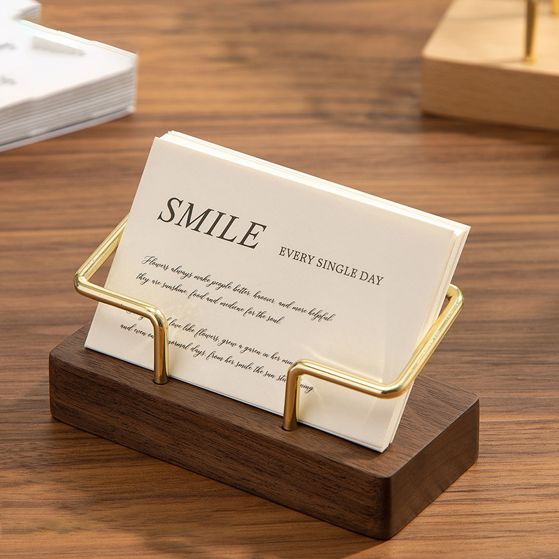 Black Walnut Business Card Holder Stand