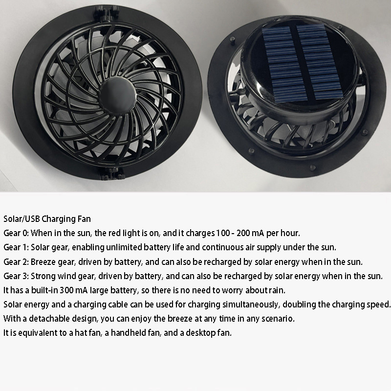 UV Protection Double Solar Fan Hat