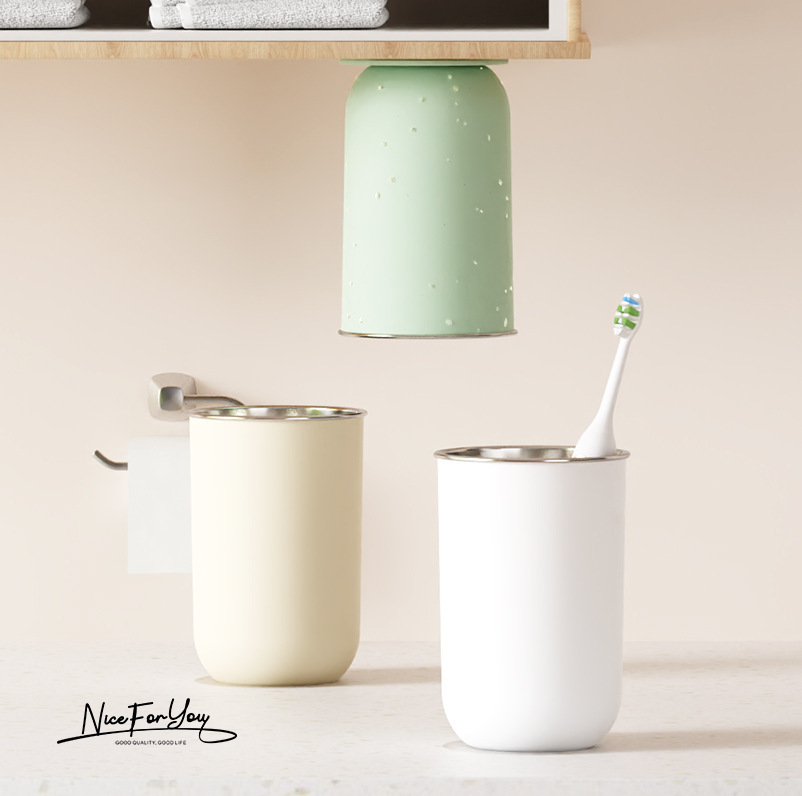 304 Stainless Steel Magnetic Toothbrush Cup Set