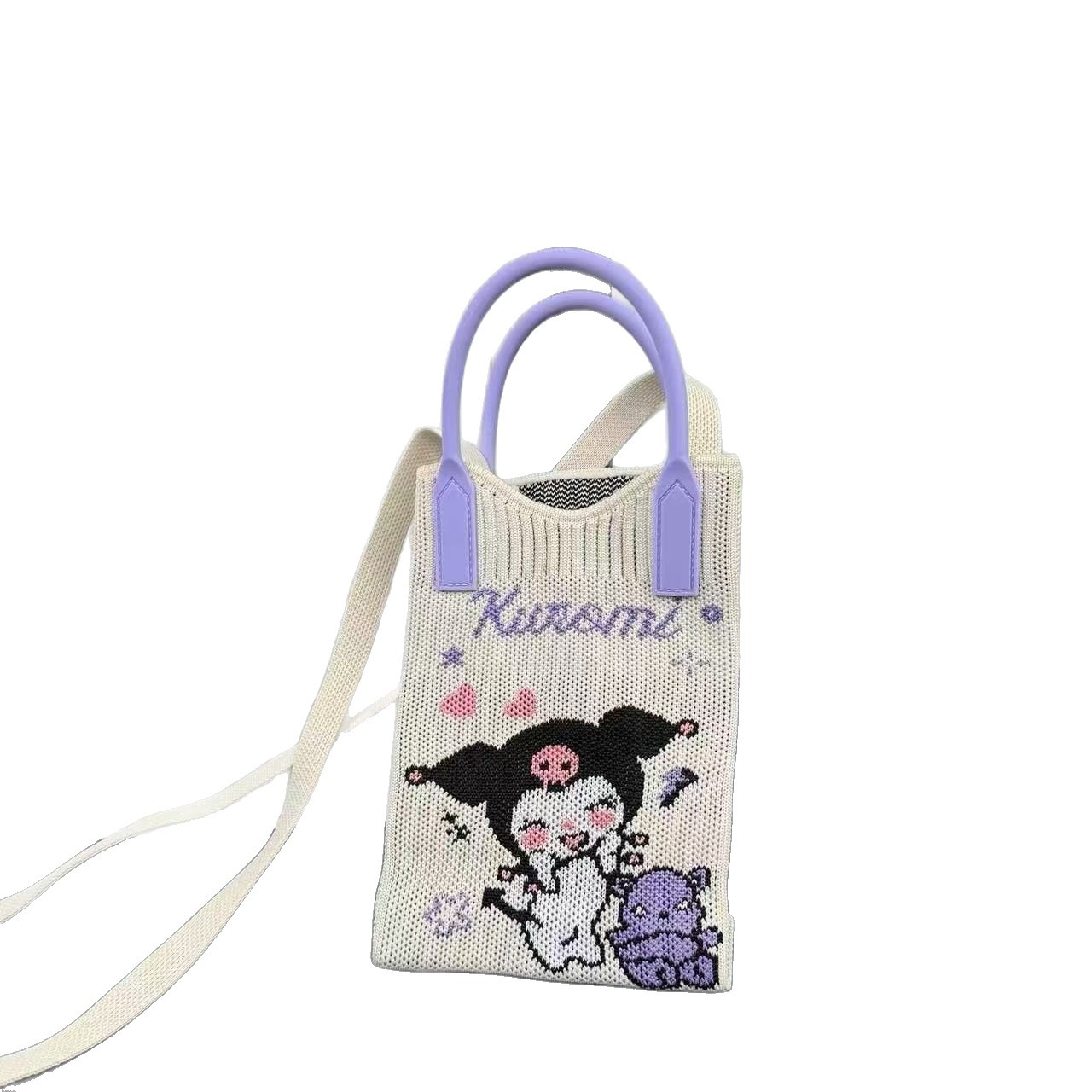 Knitted Cartoon Phone Crossbody Bag
