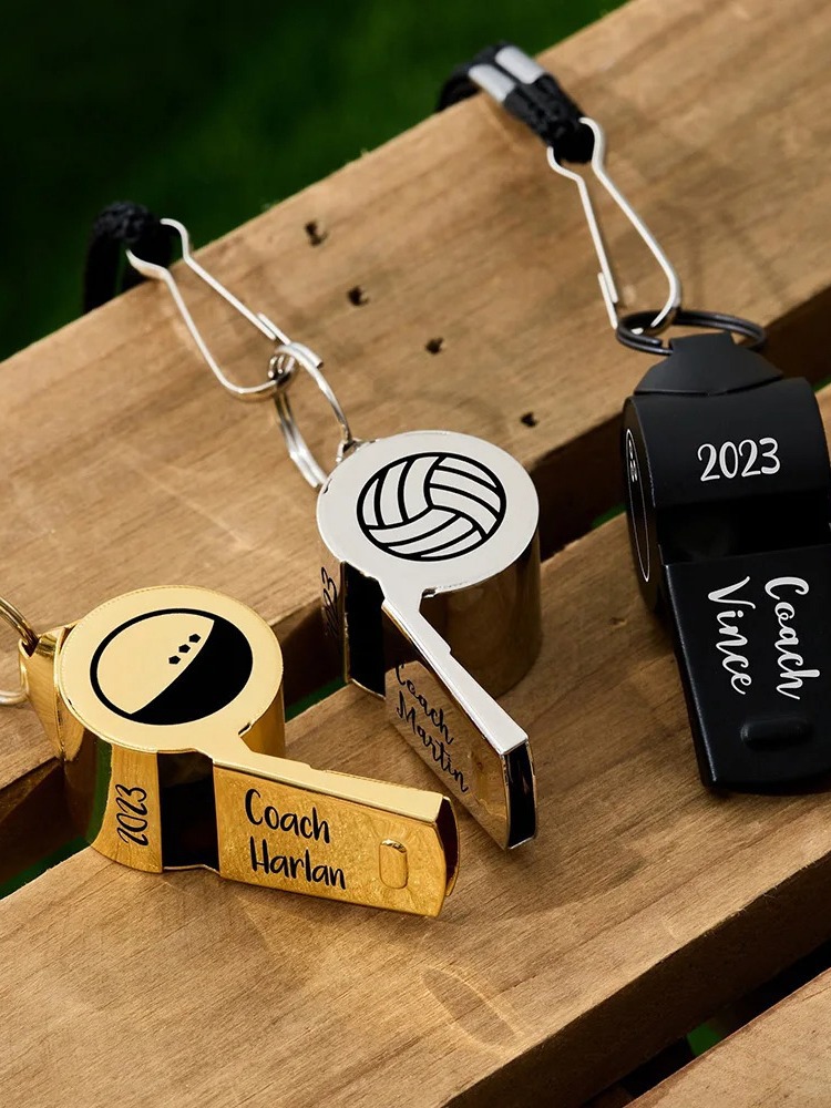 Stainless Steel Referee Survival Whistle with Lanyard