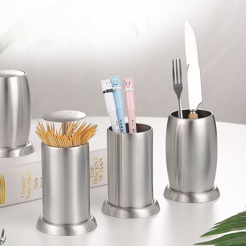Stainless Steel Press-Type Toothpick Holder