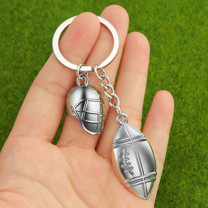 Zinc Alloy Football Keychain