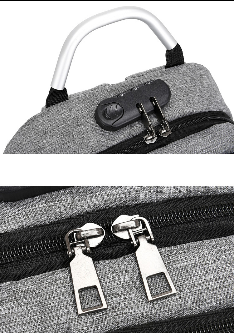 USB Charging Business Backpack with Combination Lock-16.9"x11.4"x 6.2"