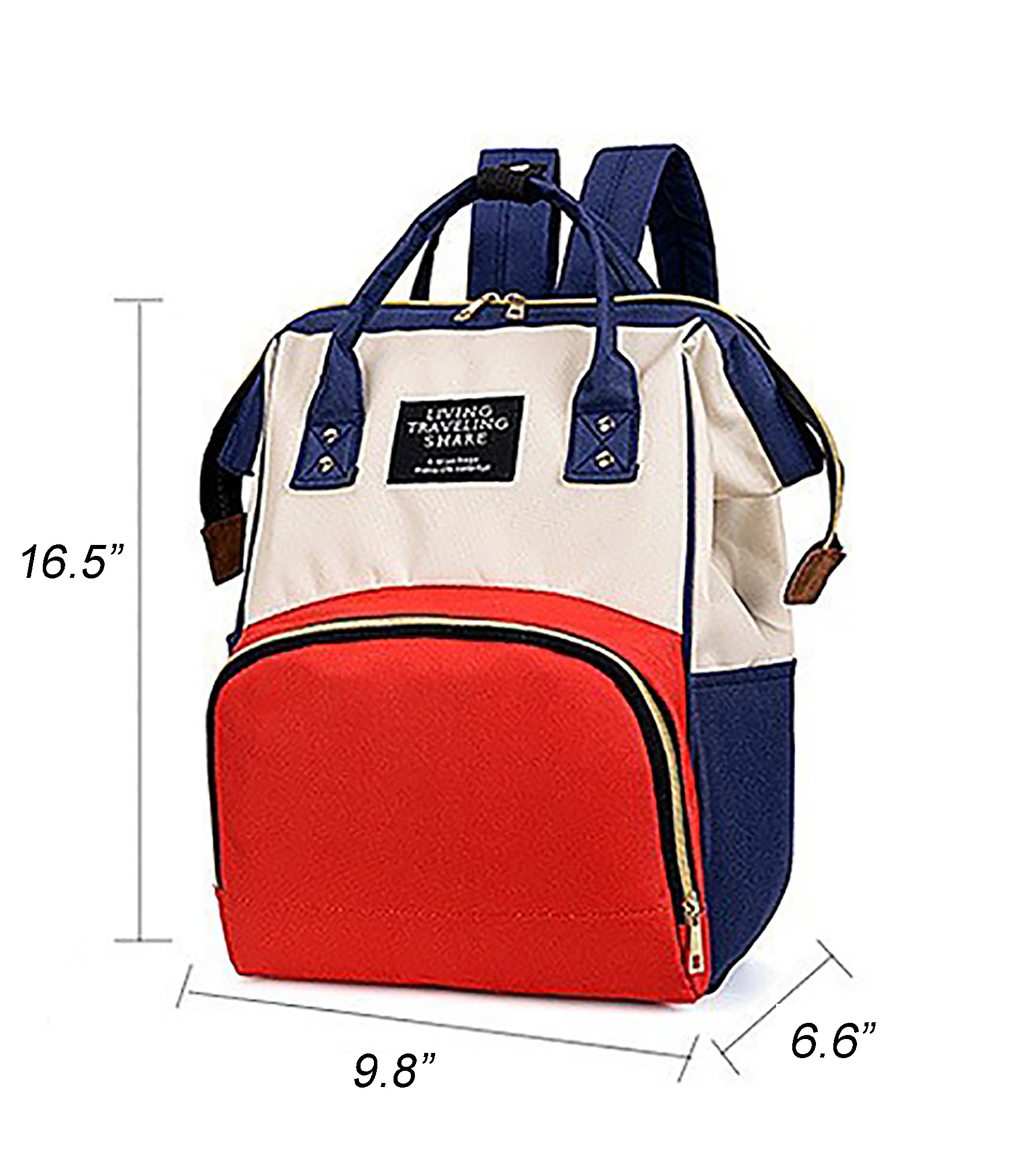 Oxford Cloth Diaper Mommy Bag with Bottle Storage-16.5"x9.8"x 6.6"