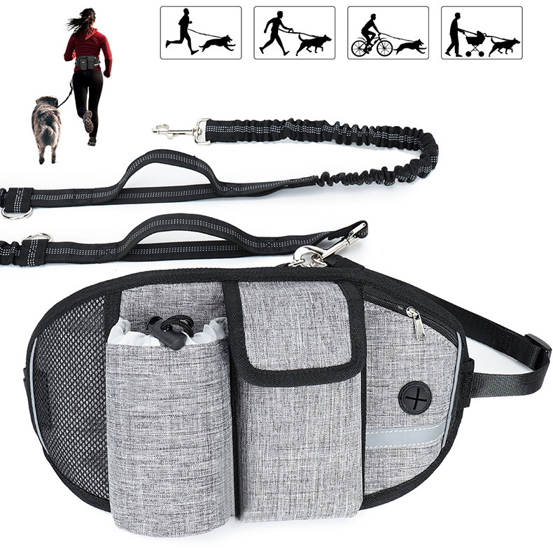 Outdoor Dog Waist Pack with Leash-14.9"x6.7"