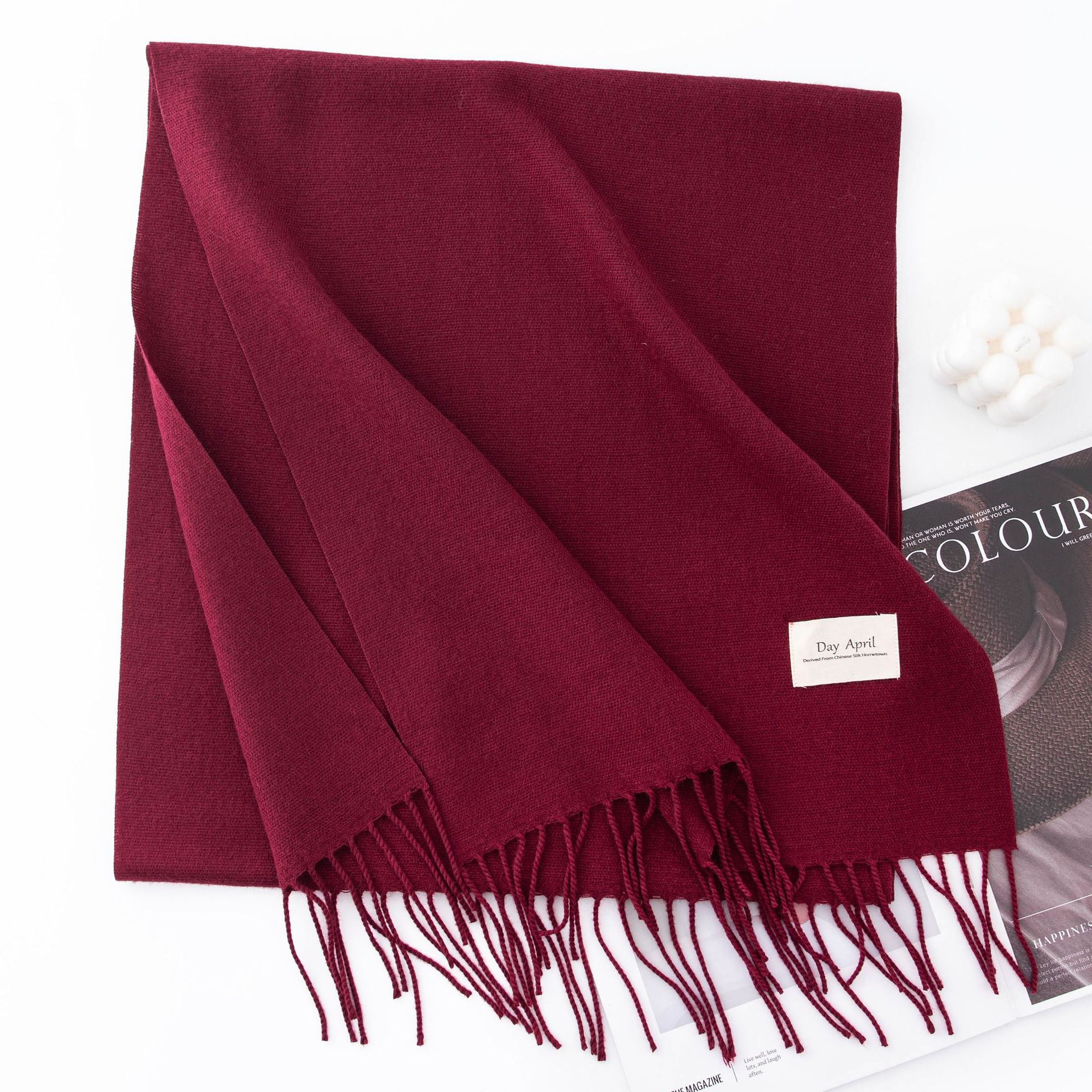 Warm Winter Fleece Scarf W/ Tassel