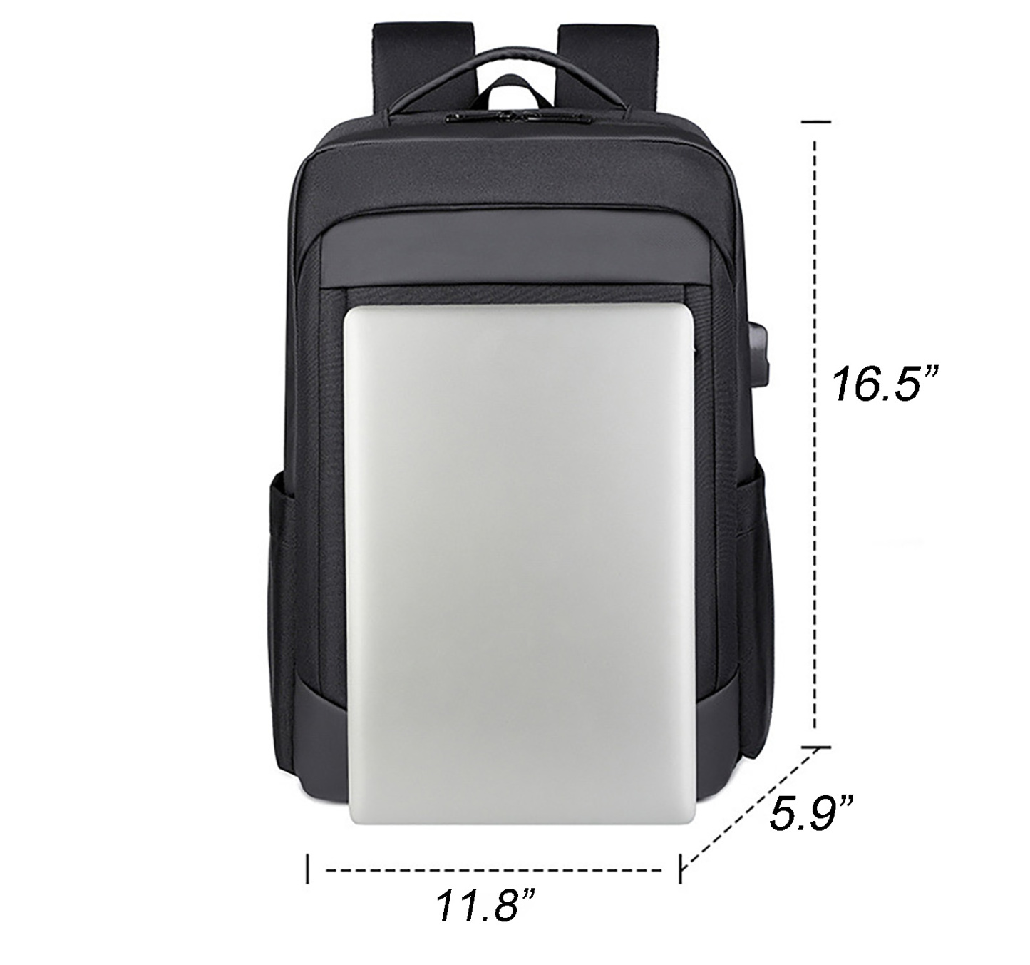 Oxford Business Backpack with USB-16.5"x11.8"x 5.9"