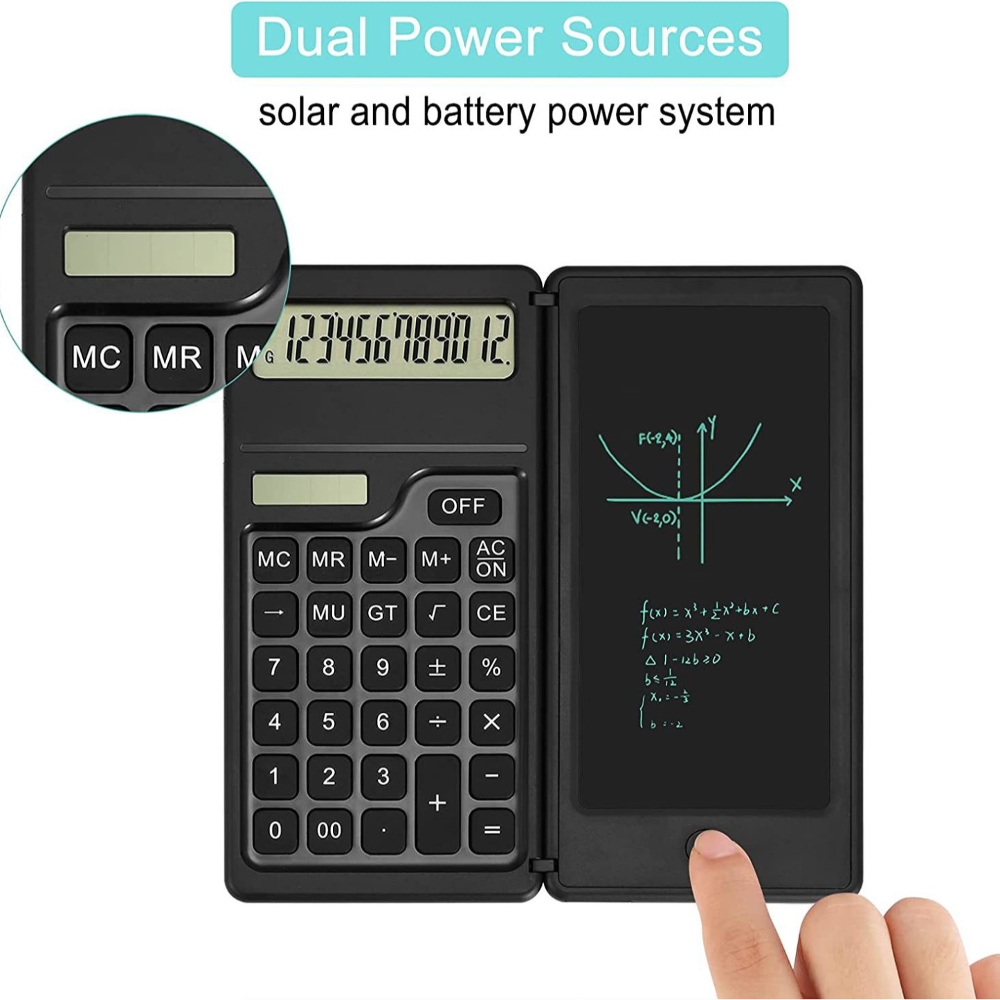 Solar Scientific Calculator with Writing Pad-6.4"x6.1"x 0.5"