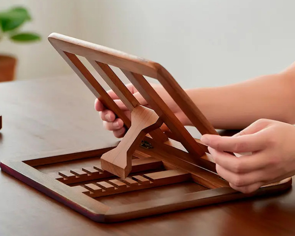 Wooden Adjustable Laptop & Book Stand