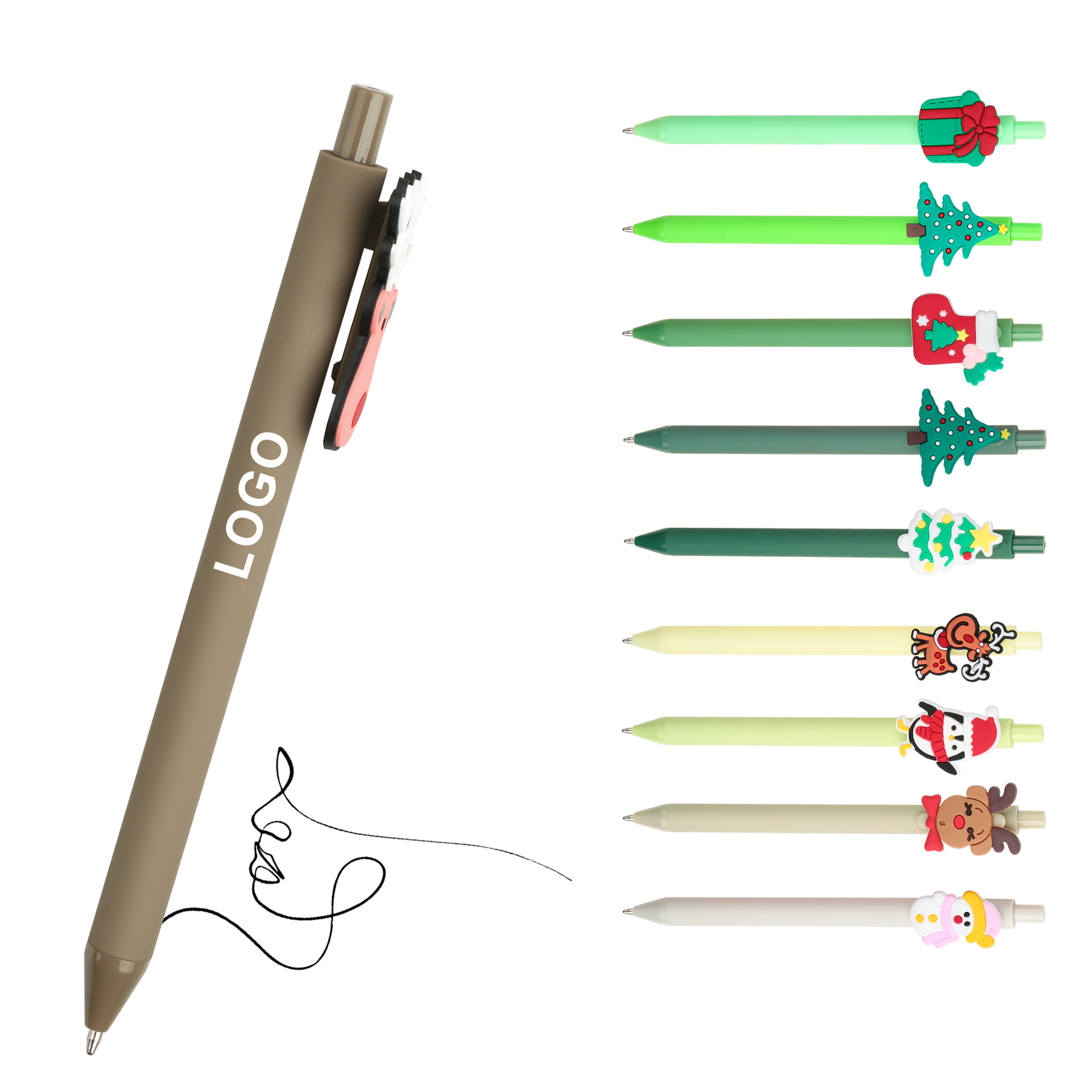 PVC Soft Rubber Christmas Cartoon Pen