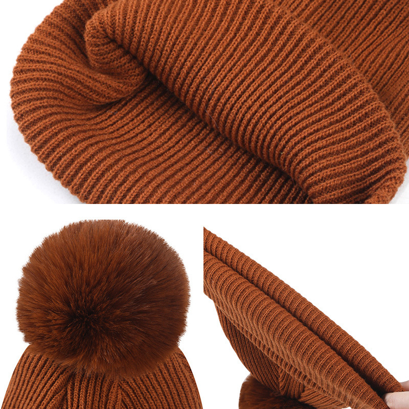 Winter Acrylic Cuffed Beanie with Pom