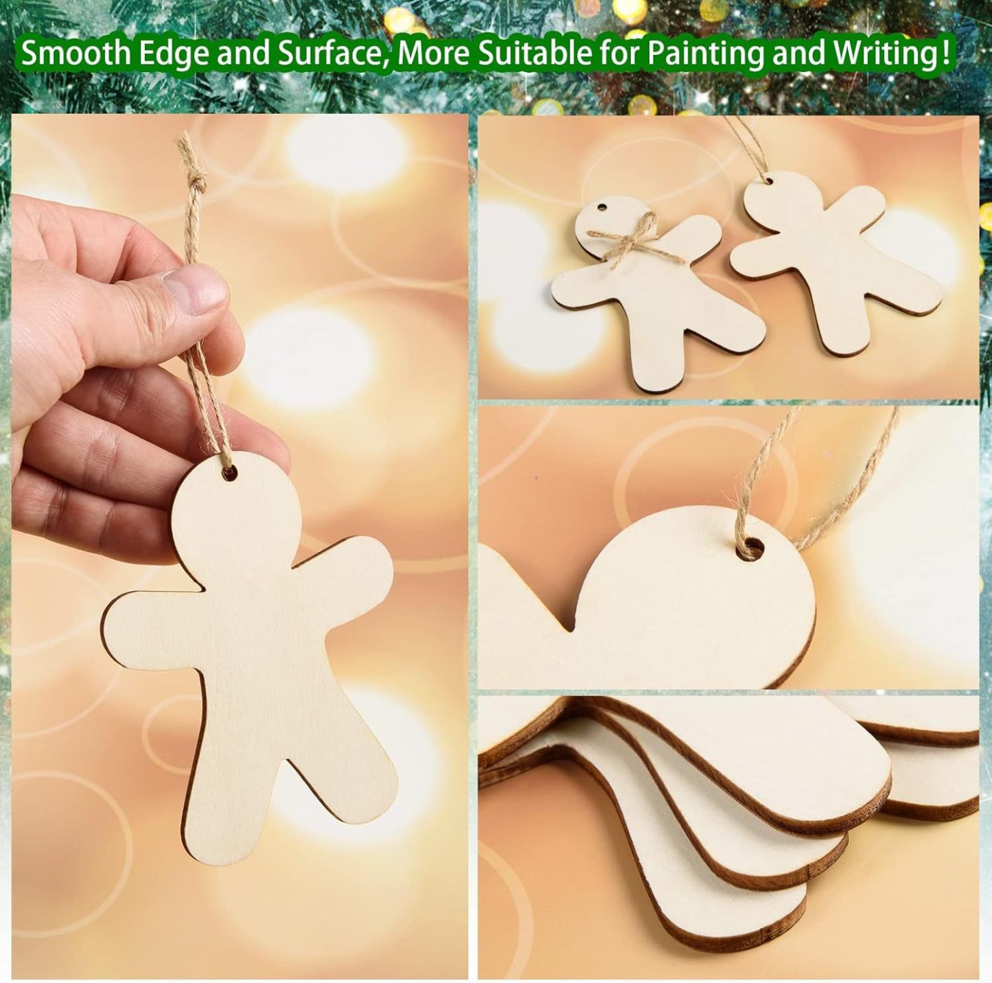 Wooden Blank Gingerbread Ornament