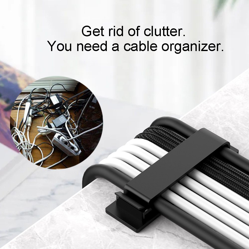 8-Hole Cable Organizer with Acrylic Adhesive