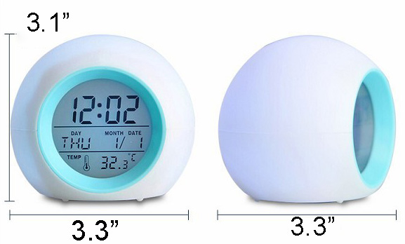 LED Color Changing Round Alarm Clock