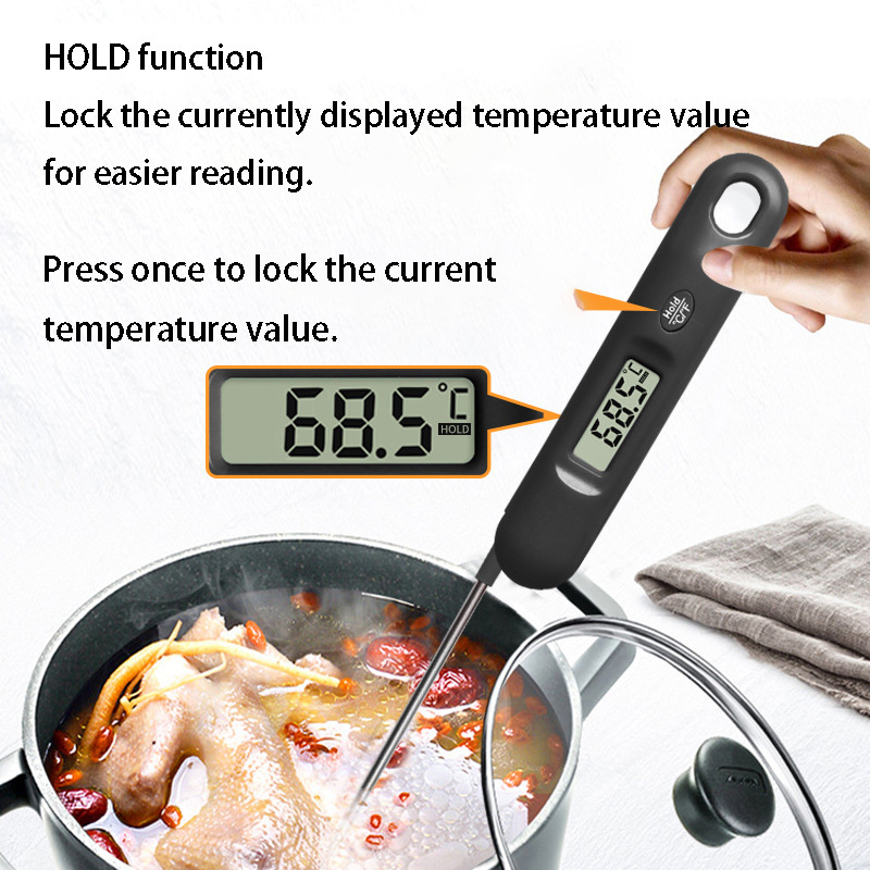 Digital Folding Food Thermometer W/ Hanging Hole