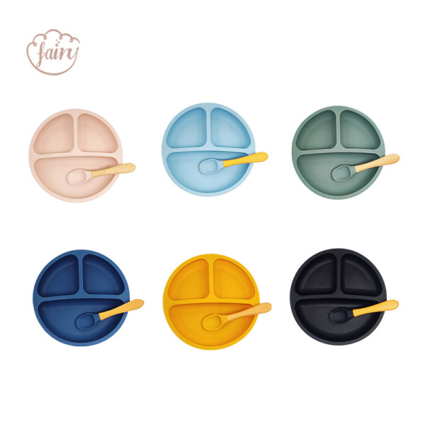 Silicone Baby Divided Plate Set