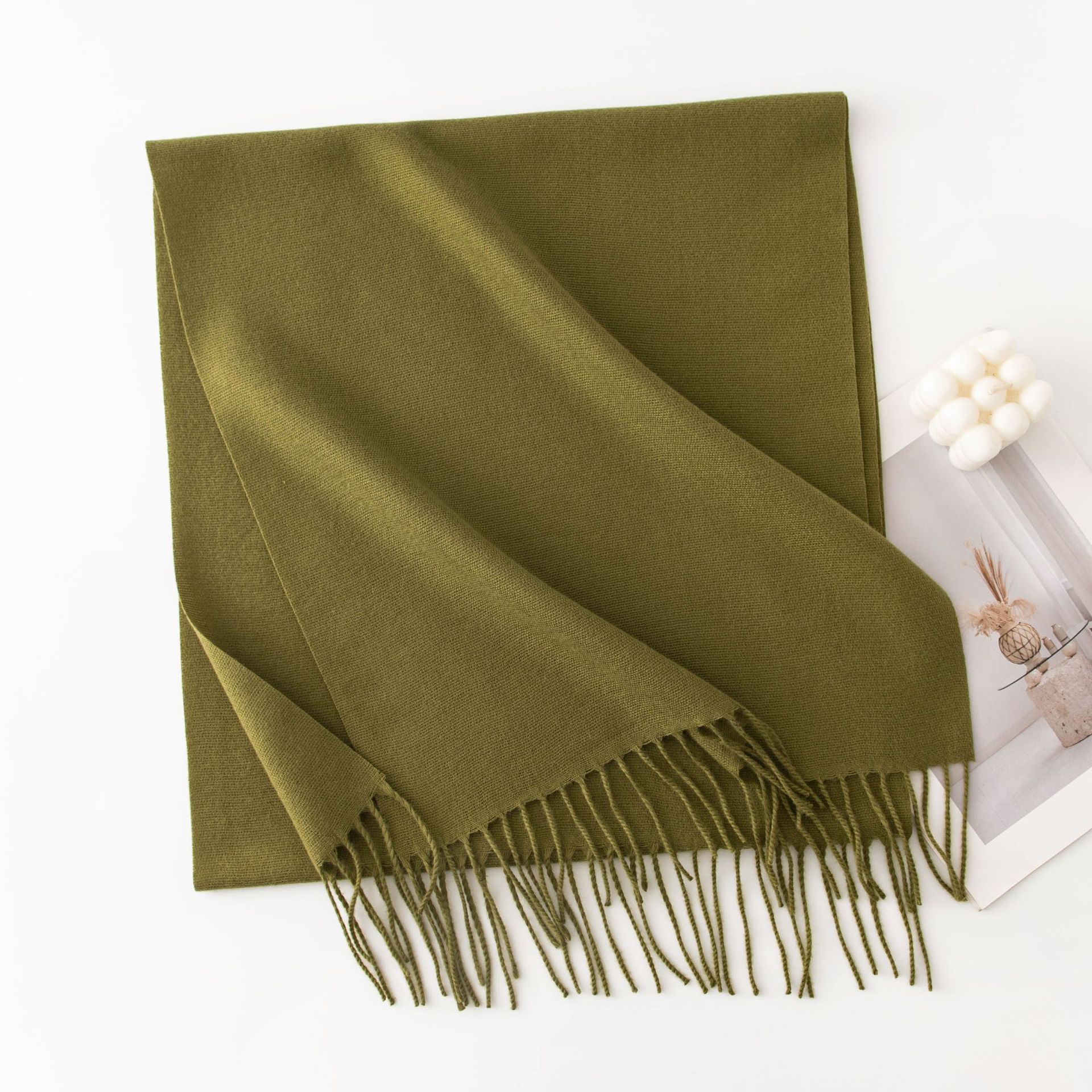 Warm Winter Fleece Scarf W/ Tassel