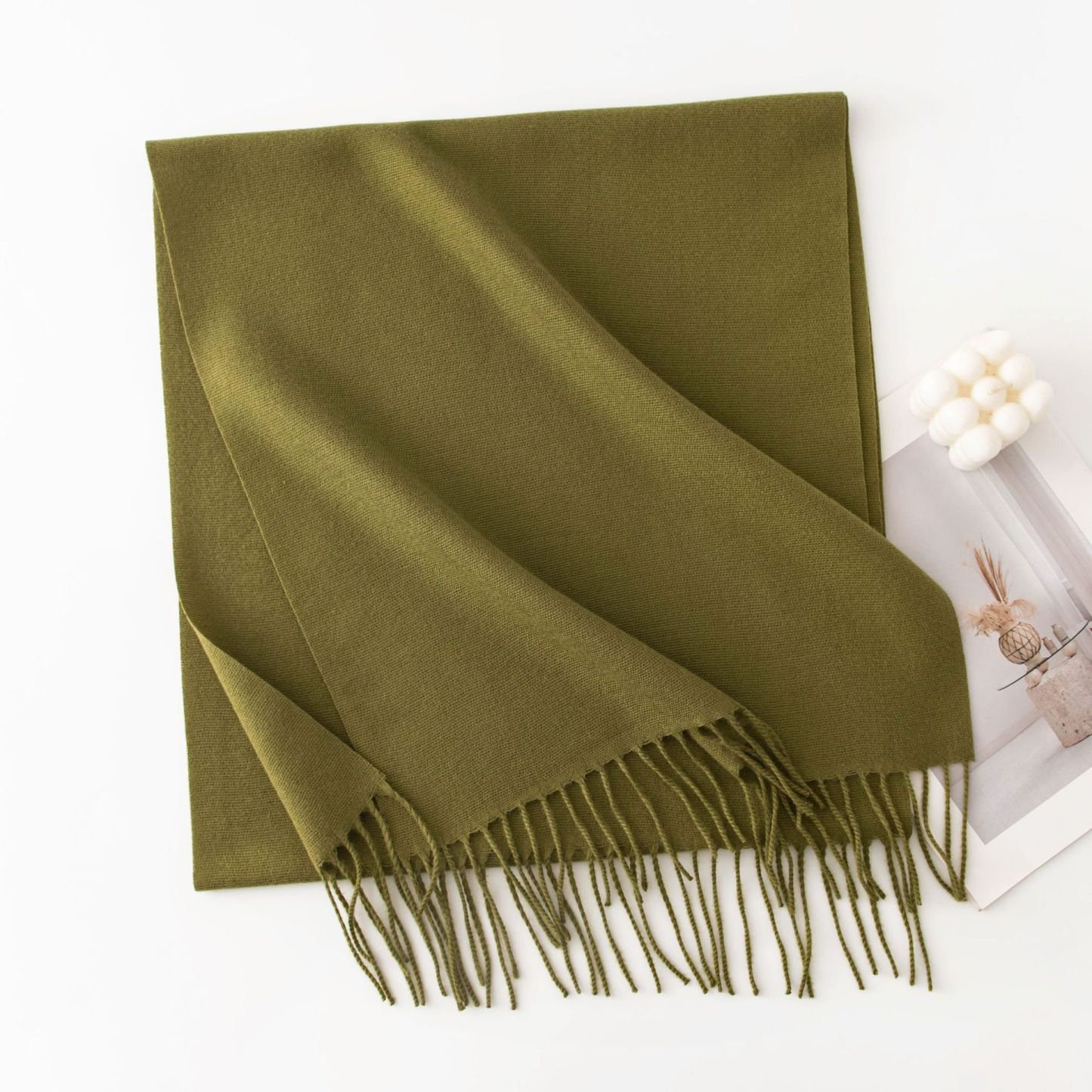 Warm Winter Fleece Scarf W/ Tassel