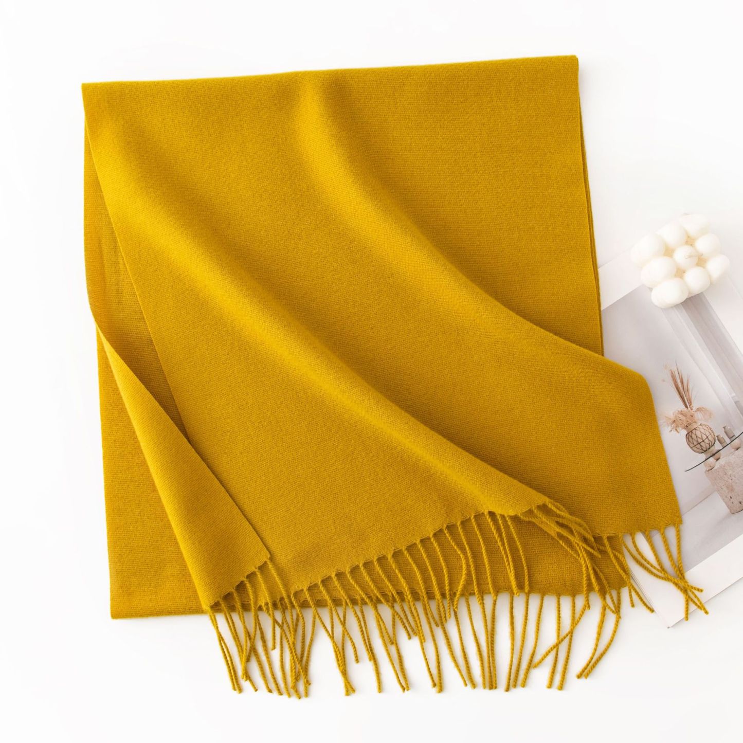 Warm Winter Fleece Scarf W/ Tassel