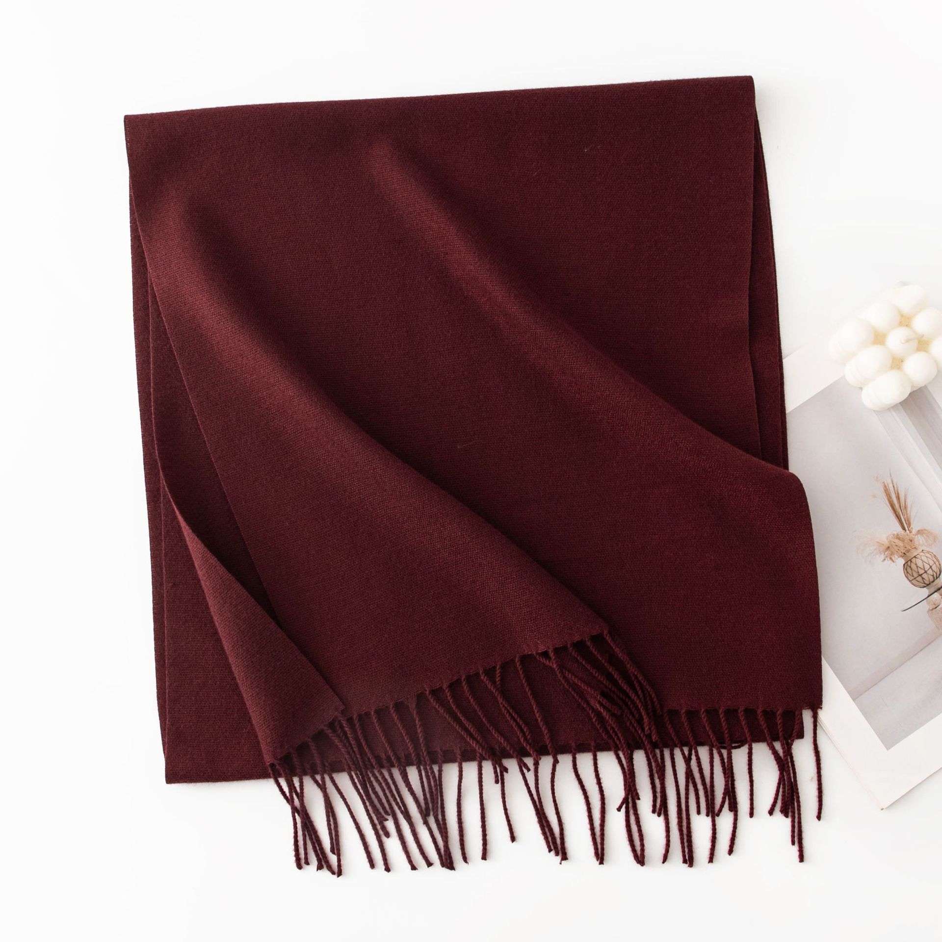 Warm Winter Fleece Scarf W/ Tassel
