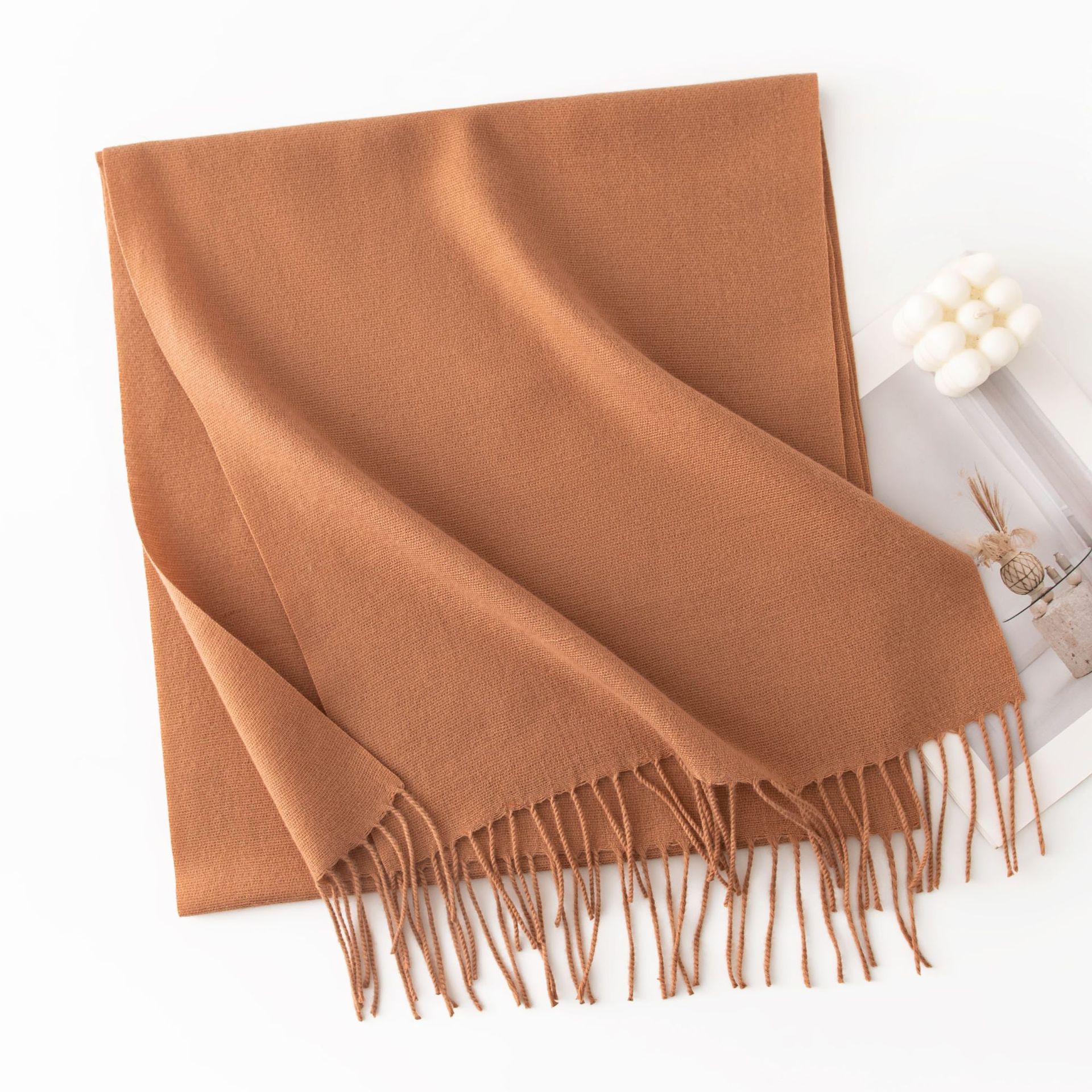 Warm Winter Fleece Scarf W/ Tassel